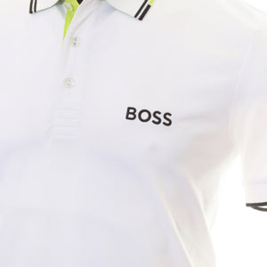 Hugo Boss Paddy Pro Regular Fit Stretch Polo Shirt in in White