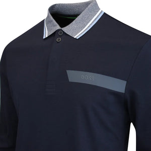 Hugo Boss Plisy 1 Regular Fit Long Sleeve Polo Shirt Dark Navy