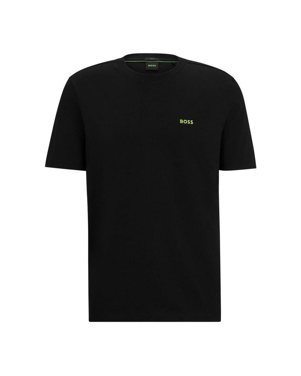 Hugo Boss Tee Stretch Contrast Logo T-Shirt in Black