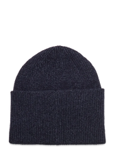 Load image into Gallery viewer, Hugo Boss Xaff 6 Red Logo Label Wool Blend Beanie Navy
