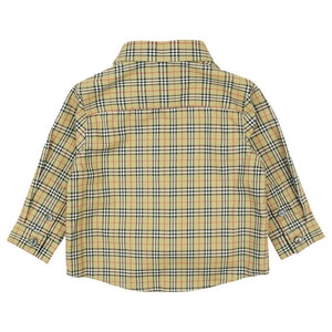 Junior Burberry Owen Long Sleeve Shirt In Beige