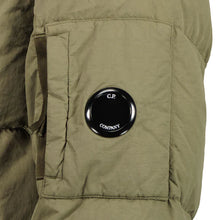 Load image into Gallery viewer, Cp Company Flatt Nylon Padded Lens Down Jacket in Khaki
