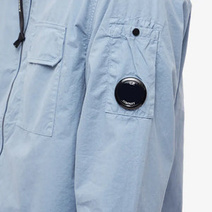 Cp Company Gabardine Lens Zip Overshirt in Infinity Blue