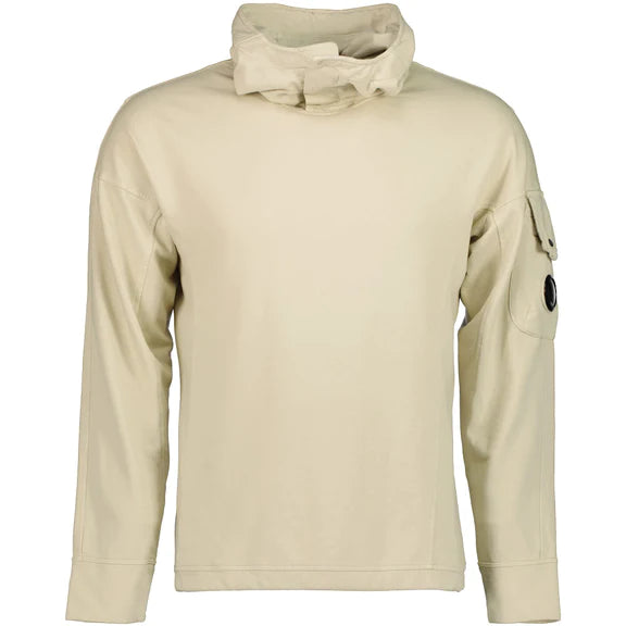 Cp Company Light Fleece Lens Overhead Hoodie Sandshell