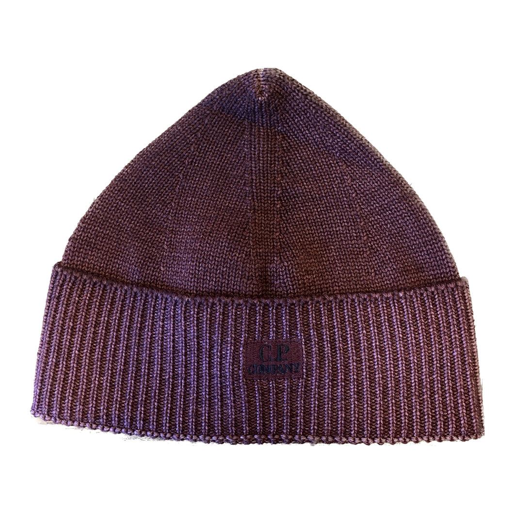 Cp Company Wool Patch Logo Beanie in Port Royal