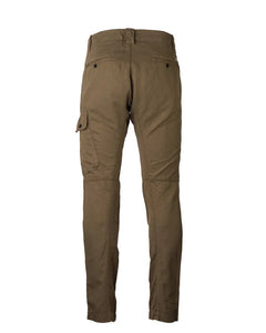 Cp Company Cotton Linen Lens Cargo Pants in Burnt Olive