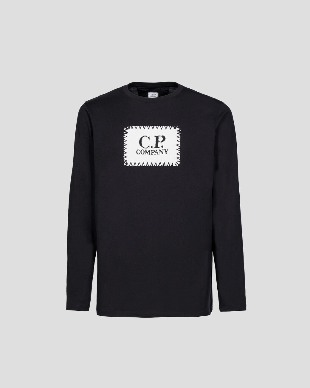 Cp Company Long Sleeve Stamp Logo T-Shirt in Black