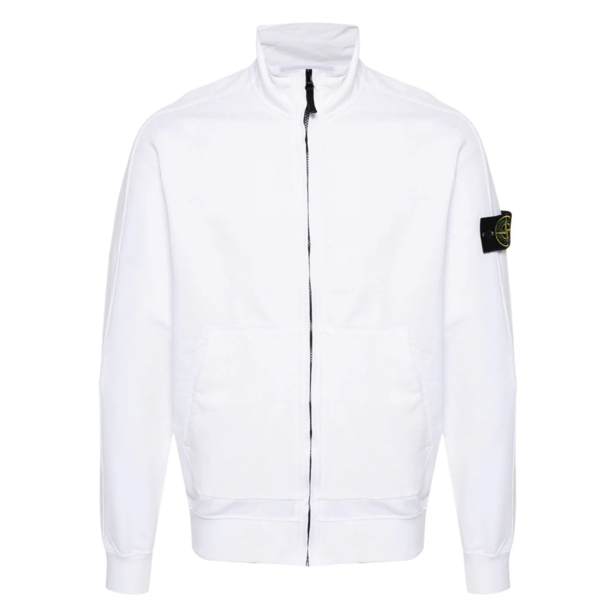 Stone Island Garment Dyed Full Zip in White TET Clothing