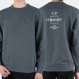 Cp Company Metropolis Series Back Logo Sweatshirt in Shadow Grey