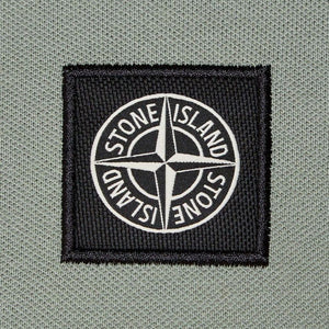 Stone Island Slim Fit Compass Patch Logo Polo Shirt in Sage Green