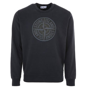 Stone Island Embroidered Logo Cotton Sweatshirt in Dark Grey