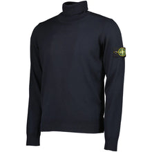 Load image into Gallery viewer, Stone Island Virgin Wool Turtleneck Sweatshirt in Navy
