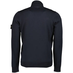 Stone Island Virgin Wool Turtleneck Sweatshirt in Navy