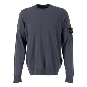 Stone Island Light Wool Crewneck Knit Sweatshirt Dark Grey