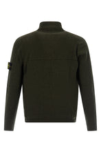 Load image into Gallery viewer, Stone Island Lambswool Half Zip Knit Sweatshirt in Olive
