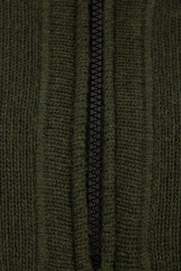 Stone Island Lambswool Half Zip Knit Sweatshirt in Olive