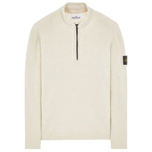 Load image into Gallery viewer, Stone Island Lambswool Half Zip Knit Sweatshirt in Stucco
