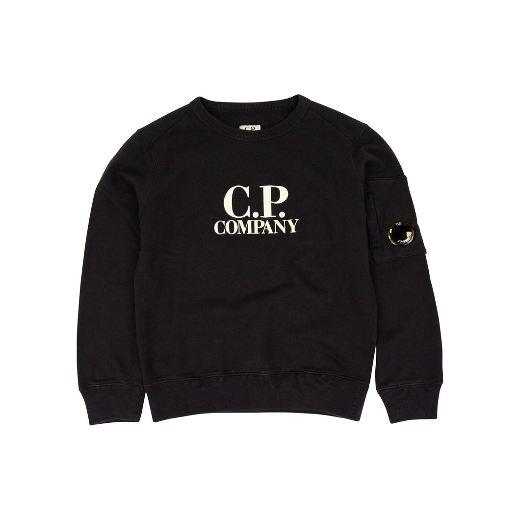 Cp Company Junior Big Logo Lens Crewneck Sweatshirt in Black