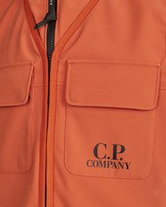 Cp Company Junior Shell-R Goggle Logo Gilet in Harvest Pumpkin