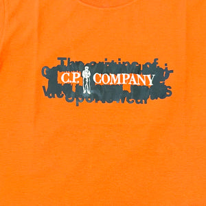 Cp Company Embroidered Logo T-Shirt in Harvest Pumpkin