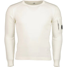 Load image into Gallery viewer, Cp Company Junior Sea Island Light Knit Lens Sweatshirt in White
