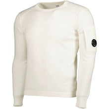 Load image into Gallery viewer, Cp Company Junior Sea Island Light Knit Lens Sweatshirt in White
