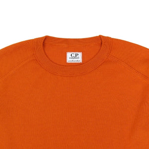 Cp Company Junior Sea Island Light Knit Lens Sweatshirt in Spicy Orange