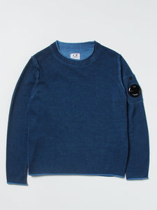 Cp Company Junior Cotton Crepe Lens Sweatshirt in Blue Quartz