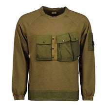 Load image into Gallery viewer, Cp Company Mixed Heavy Jersey Lens Sweatshirt in Ivy Green
