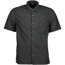 Load image into Gallery viewer, Cp Company Short Sleeve Popeline Small Logo Shirt in Black
