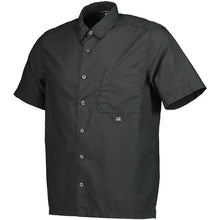 Load image into Gallery viewer, Cp Company Short Sleeve Popeline Small Logo Shirt in Black
