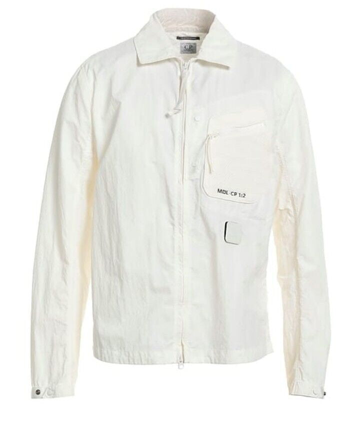 Cp Company Metropolis Series Flatt Nylon Overshirt in White