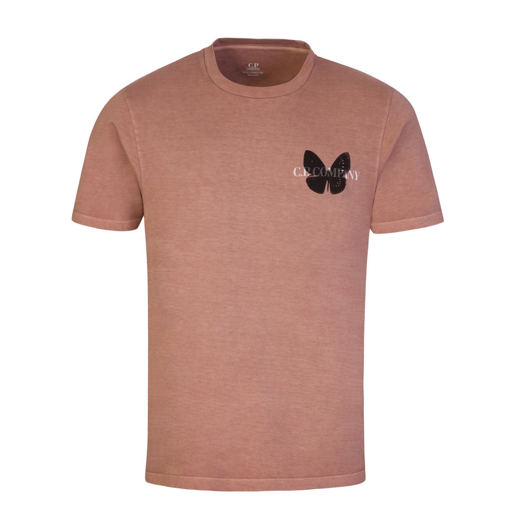CP Company Jersey 24/1 Butterfly Graphic T-Shirt in Rose