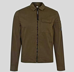 Cp Company Junior Lens Overshirt In Ivy Green