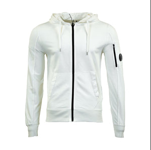 Cp Company Lens Full Zip Hoodie In White