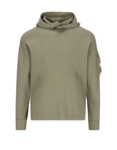 Cp Company Lens High neck Overhead Hoodie In Thyme