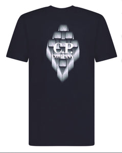 Cp Company 30/1 Graphic Logo T-Shirt In Navy