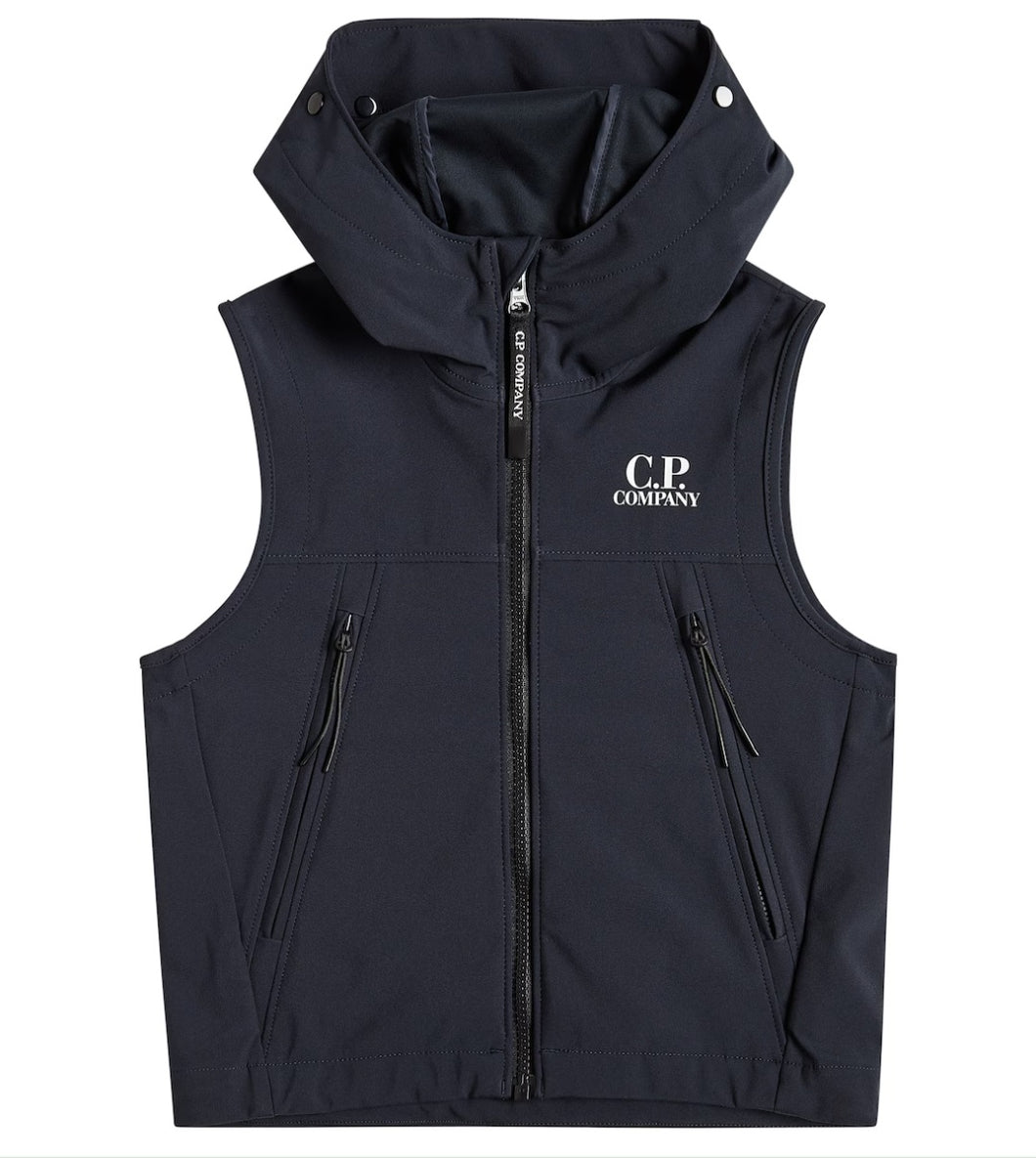 Cp Company Junior Shell-R Goggle Logo Gilet Navy