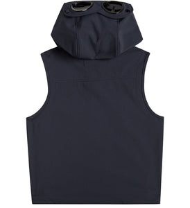 Cp Company Junior Shell-R Goggle Logo Gilet Navy