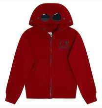 Load image into Gallery viewer, Cp Company Junior Goggle Full Zip Hoodie In Red
