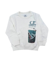 Load image into Gallery viewer, Cp Company Junior Fisherman Logo Sweatshirt In White
