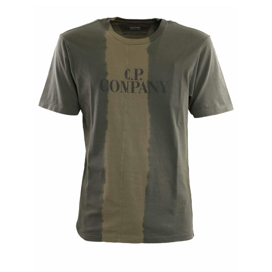CP Company 24/1 Jersey Tie Dye Tshirt In Khaki