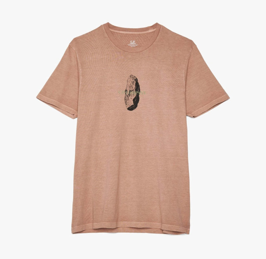 CP Company Jersey 24/1 Rock Graphic T-Shirt in Rose