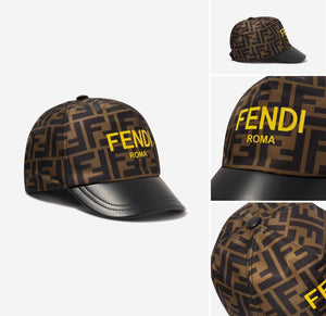 Fendi Junior FF Logo Cap in Brown
