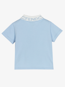 Fendi Junior Polo Shirt In Sky Blue