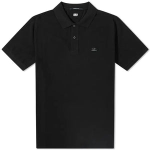 Cp Company Resist Dyed Polo Shirt In Black
