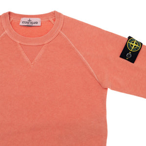Stone Island Junior Garment Dyed Sweatshirt In Orange
