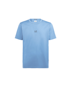 Cp Company Mercerized Cotton Central Logo T-Shirt In Riviera Blue