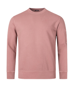 Cp Company Brushed Emerized Resist Dyed Lens Sweatshirt In Cedar Wood