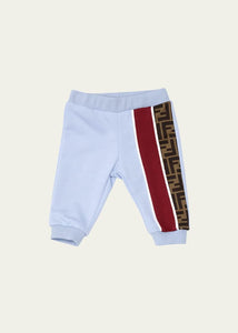 Fendi Junior FF Motif Joggers In Sky Blue